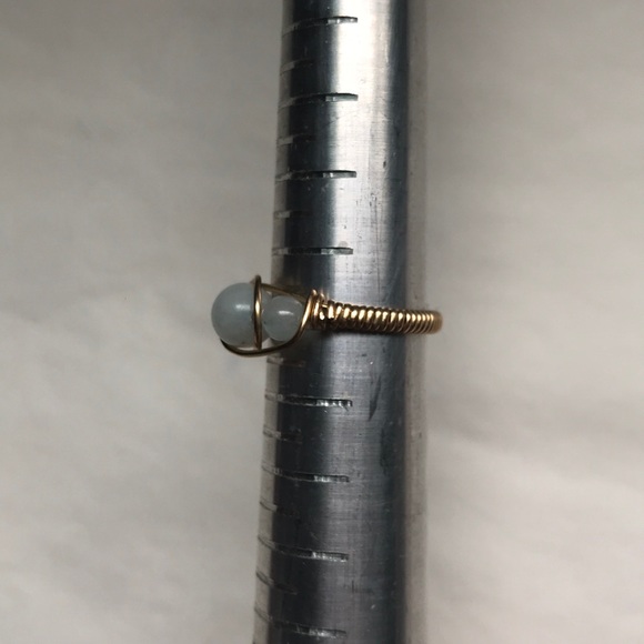 Gold filled wire wrapped aquamarine ring - Picture 7 of 8